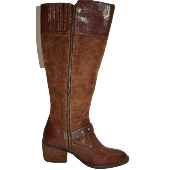 Born Shoes - Born Alize Chestnut Leather and Suede Boots